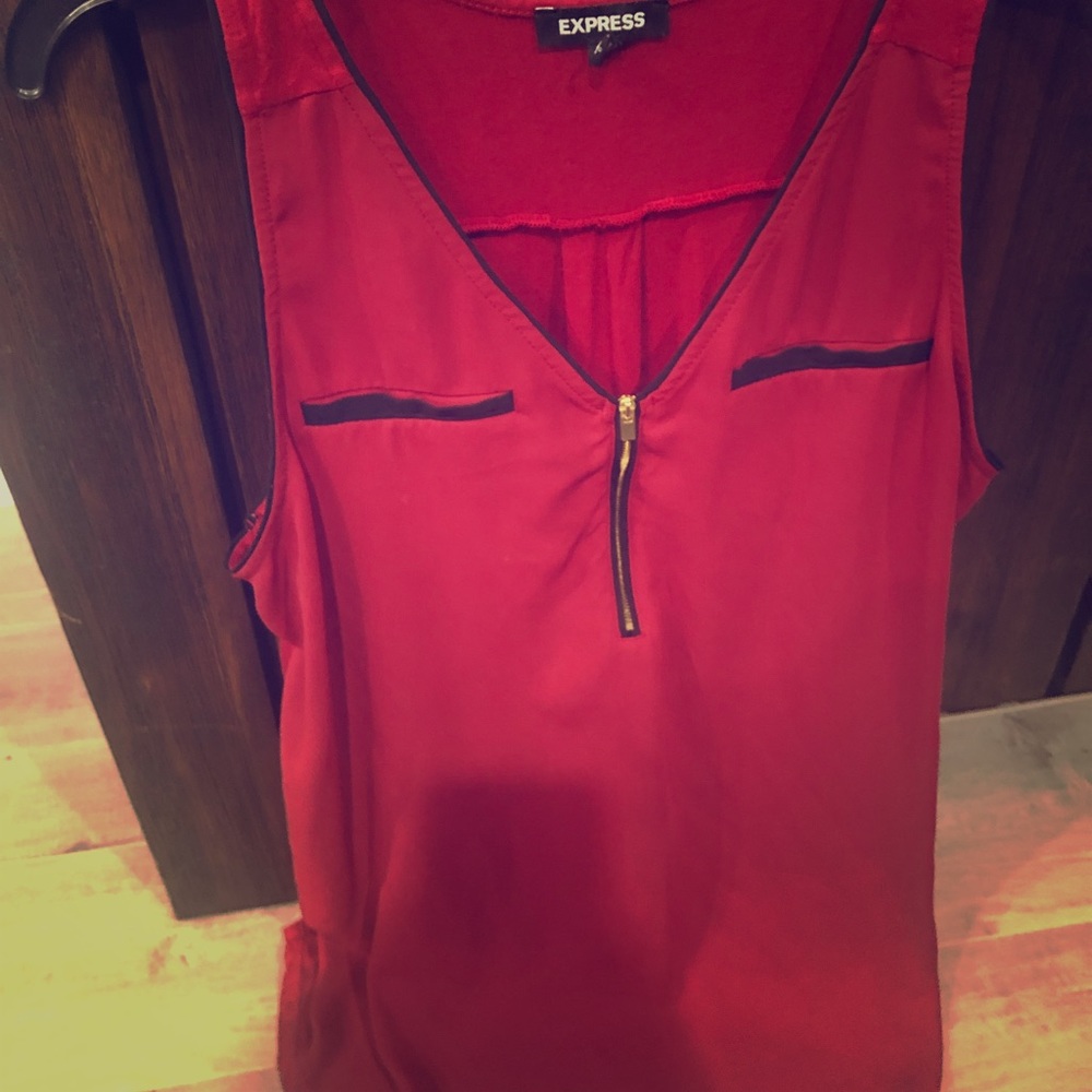 Express red blouse tank-L